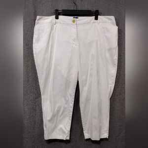Talbots The Perfect Crop Pants Womens 18 White Casual Comfy Minimalist Retro